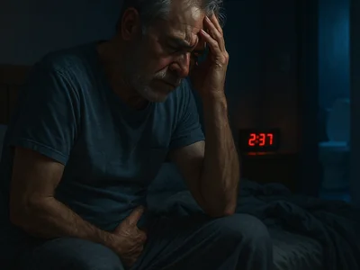 Man experiencing sleep disruption